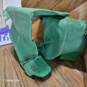 Green Leather Booties